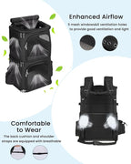 HOVONO Double Cat Carrier Backpack for 2 Cats or Small Dogs,Large Space | 2-in-1 Dual Compartment Pet Backpack Carrier up to 18 lbs, Ventilated Design for Traveling/Hiking /Camping/Vet Visits, Black