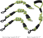 3 Dog Leash - Padded Handle, 360° Swivel Multiple Dog Leash No Tangle, Lead for Medium Large Dogs, Walking & Training Double Dogs (Green Blue)