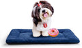 Dog Beds Crate Pad for Small Dogs Fit Metal,Ultra Soft, Washable & Anti-Slip Kennel Pad for Dogs Cozy Sleeping Mat,Navy Blue 24inch