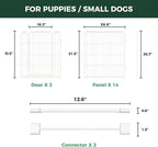 FXW Homeplus Indoor Dog Playpen with Divider Connectors, 32" H, 16 Panels | Calm Indoor Play Area, Two-Zone Layout, For Small & Medium Dogs, Patented