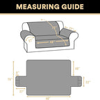 100% Waterproof Loveseat Covers for 2 Cushion Couch Sofa Covers Waterproof and Washable Sofa Slipcover with Side Pocket Furniture Protector with Elastic Straps(Loveseat 48", Smoke Blue)