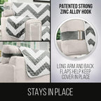 Sofa Shield® Couch Slip Covers for Dogs, Reversible Furniture Protector with Strap, Stain and Tear Resistant Cushion Cover, 88 inch Seat, Machine Washable Slipcover Pets, Cats, Chevron Gray