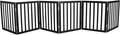 Dog Gate Indoor, Freestanding Dog Fence for The House, Doorways, Hallways,or Stairs,Pet Gate Foldable Wooden,Expandable 24" Height 6 Panels,Black