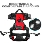 BARKBAY No Pull Dog Harness Front Clip Heavy Duty Reflective Easy Control Handle for Large Dog Walking(Red,M)