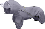 WOOFO Full-Coverage Dog Raincoat, Lightweight, Comfortable, Adjustable & Easy to Wear Dog Rain Jacket, Detachable Cap, Reflective Strip (Grey, 2XL)