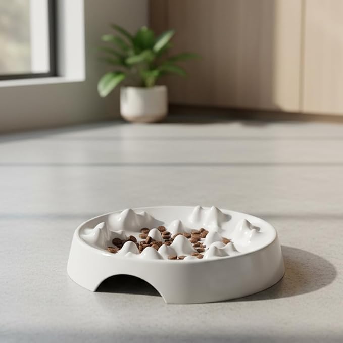 CatGuru Whisker-Friendly Slow Feeder Cat Bowl for Healthy Digestion | Perfect for kittens, adult, and senior cats. Encourages calm, healthy eating habits at every age.