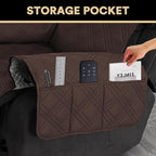 Recliner Cover 100% Waterproof Couch Cover Sofa Cover for Living Room Water Resistant Furniture Protector with Elastic Straps for Pets Dog(Recliner28,Brown)
