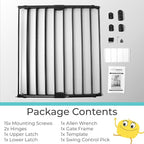 Toddleroo Easy Swing & Lock Baby Gate for Top of Stairs: 31" Tall, Bronze | Top of Stairs Baby Gate, Hardware Mount, Open-Direction Control, 28.7"-47.8" Wide, 31" Tall, One-Hand Operation, Swing-Latch