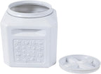 Vittles Vault Pawprint Pet Food Storage Container For Dog Food, Kibbles/Bird Seed/Oatmeal/Rice/Flour/Cereal, BPA Free, Plastic, Sealed Airtight For Cat Food, Up To 25 lb, Made in USA, With Scoop, Gray