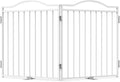 No Pawblems Freestanding Pet Gate for Doorways, 2-Panel Foldable Indoor Metal Pet Fence for Extension, Extra Wide Puppy Gate for Stairs, Deck, Yard, 52" W x 30 H, White