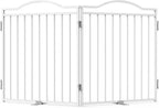 No Pawblems Freestanding Pet Gate for Doorways, 2-Panel Foldable Indoor Metal Pet Fence for Extension, Extra Wide Puppy Gate for Stairs, Deck, Yard, 52" W x 30 H, White