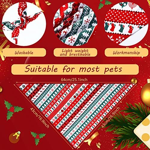 40 Pcs Christmas Dog Bandanas Bulk Adjustable Xmas Dog Scarves Bibs Triangle Reversible Puppy Bandana Pet Neckerchief Scarf Washable Cat Scarf for Small Medium Large Dogs Pet Grooming Accessories - Image 2