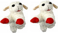 HDP Lambchop Plush Dog Toy 10" with Squeaker Color:White Size:Set of 2