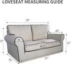 PureFit Reversible Quilted Sofa Cover, Water Resistant Medium Slipcover Furniture Protector, Washable Couch Cover with Non Slip Foam and Elastic Straps for Kids, Dogs, Pets (Loveseat, Navy/Ivory) | Navy/Ivory, Water Resistant Couch Protector, Washable ...