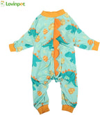 LovinPet Large Dog Pajamas, Four-Leg Stretch Onesie Bodysuit, Lightweight UV-Shielding Pajamas, Anti-Lick Calming Recovery Suit for Surgery, Pull-On for Medium and Large Breeds,Green Orange,XL