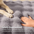 SOMAHE Plush Dog Bed Mat, Machine Washable, Large 35x27 Dark Grey | Machine Washable + Non-Slip Paw Bottom: plush dog mat stays fluffy and helps reduce sliding on indoor floors.