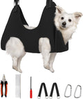Supet Dog Grooming Hammock for Nail Trimming, Pet Grooming Hanging Harness | Restraint Dog Leashes Sling, Stress-Free Animal Holder Set for Clipping Nails, Ear & Eye Cleaning, Medicine(Black, M)