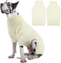 IECOii Great Dane Sweater,5XL Extra Large Sweater for Giant Breed Dogs in Winter,Turtleneck Cold Weather Knit Clothes,Machine Washable,Elastic Pullover for Saint Bernard,Mastiff (White,XXXXXL)