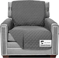 Sofa Shield® Couch Armchair Covers for Dogs, Reversible Furniture Protector with Strap, Stain and Tear Resistant Cushion Cover, 23 inch Seat, Machine Washable Slipcover Pets, Cats, Charcoal