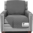 Sofa Shield® Couch Armchair Covers for Dogs, Reversible Furniture Protector with Strap, Stain and Tear Resistant Cushion Cover, 23 inch Seat, Machine Washable Slipcover Pets, Cats, Charcoal