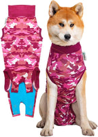 Suitical Recovery Suit for Dogs | Spay and Neutering Dog Surgery Recovery Suit for Male or Female | Soft Fabric for Skin Conditions | XL | Neck to Tail 29.1”-32.3” | Pink Camouflage