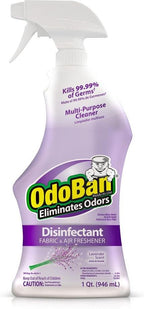 OdoBan Ready-to-Use Disinfectant and Odor Eliminator, Set of 4 Spray Bottles, 32 Ounces Each, Lavender Scent