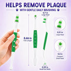 Dog Toothbrush, Dual-Head, for Medium-Large Dogs, Green | Soft Bristles for Gentle Cleaning, 60° Curved Bristles for Better Coverage, Comfortable for Sensitive Gums