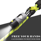 Dog Poop Bags Holder with LED Flashlight|Pet Waste Bags Dispenser for Leash|Doggie Potty Bags Container with Leak-proof Pet Trash Bags and Accessories (1 Holder 15 Bags, Grey and Black)