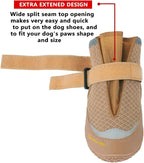 QUMY Dog Shoes for Large Medium Dog Boots & Paw Protectors for Hot Pavement | Summer Heat Protection, Mesh Breathable Nonslip Dog Booties for Hardwood Floors Indoor, Outside Walking Running Hiking Khaki