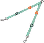 HOWGO Double Dog Leash,Tangle-Free 360 Swivel(MintGreen, Std M-L Splitter) | Individually Adjustable Length, Coupler Leads 2 Dogs,Zinc Alloy Hooks,Durable Nylon,No-Tangle Walking,All Breeds