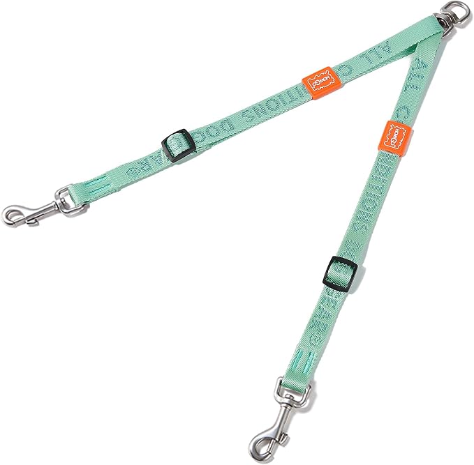 HOWGO Double Dog Leash,Tangle-Free 360 Swivel(MintGreen, Std M-L Splitter) | Individually Adjustable Length, Coupler Leads 2 Dogs,Zinc Alloy Hooks,Durable Nylon,No-Tangle Walking,All Breeds