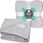 PetAmi Premium Cooling Dog Blanket | Lightweight Fluffy Pet Throw Blanket Bed Cover for Dogs, Cat, Puppies | Pet Blanket Furniture Protector Couch Sofa | Reversible Fuzzy Cozy | 29x40, Light Grey