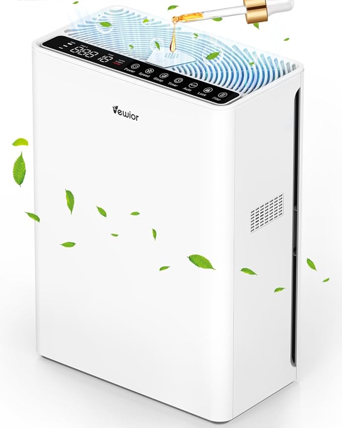 VEWIOR Air Purifiers For Home Large Room H13 HEPA Up to 2200 ft² | Air Cleaner with PM2.5 Display, Timer, Auto Mode, Sleep Mode, Fragrance Sponge for Pets Dander Dust Smoke Pollen