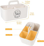 Minimalist White Dog Cat Grooming Supplies Organizer, Portable Caddy with 5 Compartments