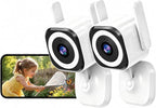 2K Indoor Outdoor Security Cameras for Home Security, Baby Monitor, 2Pack | 5G/2.4G WiFi Camera for Dog/Pet, Color Night Vision, 4X Zoom, 2-Way Audio, IP66, SD/Cloud, Plug-in
