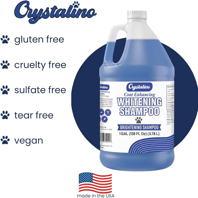 (1 Gallon) Dog Whitening Shampoo for White Dogs, Purple Dog Shampoo Whitening for Dogs White Coat, Blueberry Facial, para Perros Blancos