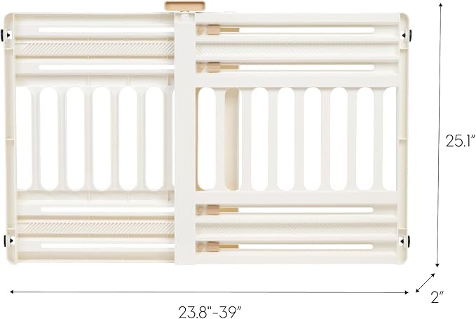 IRIS USA Pet Gate, Adjustable Width, White