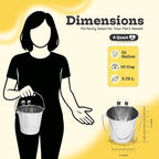 4 Quart Stainless Steel Flat Sided Bucket with Dual Hooks | 2 Pcs Durable Food & Water Bowl for Dogs Cats Goat & Livestock | Fits kennel Cage Critter Crate Hanging Pet Pail | Multipurpose