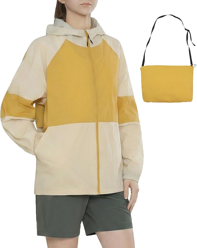 MERIDIANA Women's Lightweight Packable Jacket, UPF 50+ Sun & Water Resistant Windbreaker with Hood, Stain &Dog Hair Repellent