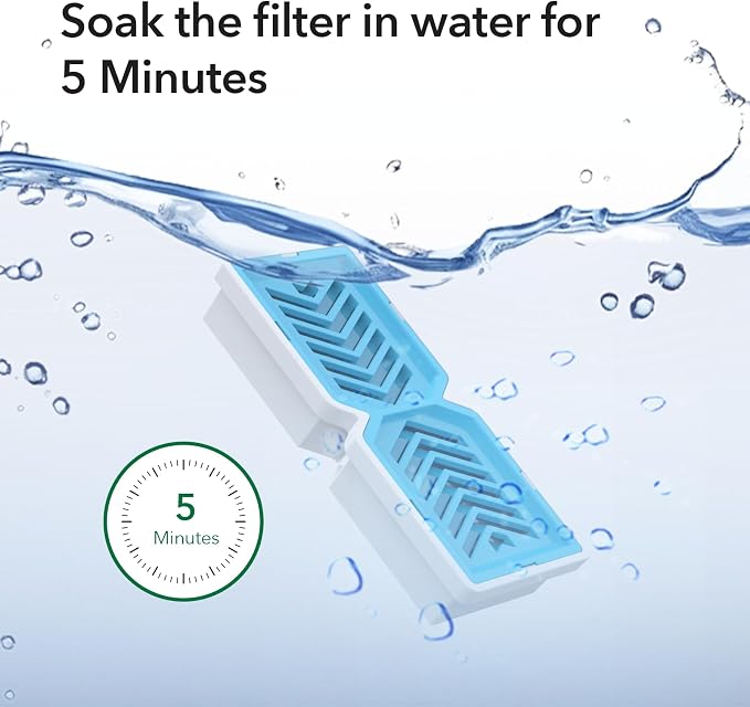 PEKTACO Replacement Water Fountain Filters, Fits 412/418, 3.2L & 7L, 9 Pack | Includes pre-filter sponges, helps trap hair and debris, supports cleaner water flow and routine fountain maintenance