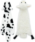 Best Pet Supplies Squeaky Dog Toys with Soft Durable Fabric for Small, Medium and Large Pets Interactive Toy for Indoor Play, Supports Active Biting and Play - Sheep, Cow, size L