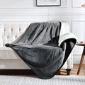 Soft Waterproof Blanket for Bed Couch Sofa, Dark Grey, 60x80 inches | Liquid Pee Proof Pet Blanket for Dog Puppy Cat, Reversible Sherpa Fleece Blanket for Couch Cover, Furniture Protector