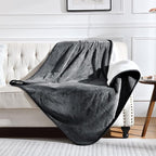 Soft Waterproof Blanket for Bed Couch Sofa, Dark Grey, 60x80 inches | Liquid Pee Proof Pet Blanket for Dog Puppy Cat, Reversible Sherpa Fleece Blanket for Couch Cover, Furniture Protector
