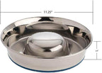 OurPet's Durapet Slow Feed Premium Stainless Steel Dog Bowl, Silver, Large (2040010302) | Helps pace rapid eaters, durable easy clean design, an alternative to snuffle mats for calmer mealtimes, a sturdy daily dish