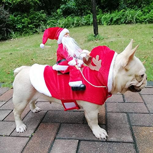 BWOGUE Santa Dog Costume, Dog Christmas Outfit, Santa Rider Costume, Size S - Image 2