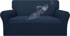 Easy-Going 100% Waterproof Oversized Loveseat Cover, Couch Cover for Sofa | Dual Waterproof Sofa Cover, Stretch Jacquard Sofa Slipcover, Leakproof Furniture Protector for Kids Pets Dog, Dark Blue