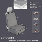 Dog Car Seat Cover Front Seat - Waterproof and Non-Slip, Heavy-Duty Pet Seat Protector with Side Flaps, Full Protection for Front Bucket Chairs on Cars SUVs Trucks (Grey, Standard Front)