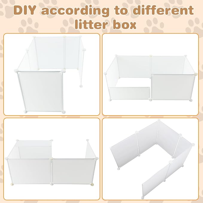 FHTONGE Large Cat Litter Box Enclosure Splash Guard to Protect Wall Floor | Cat Litter Pan Spill Proof Barrier, Universal Kitten Toilet Box Cover Hideaway Divider, Pee Shield Privacy Screen Surround