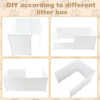 FHTONGE Large Cat Litter Box Enclosure Splash Guard to Protect Wall Floor | Cat Litter Pan Spill Proof Barrier, Universal Kitten Toilet Box Cover Hideaway Divider, Pee Shield Privacy Screen Surround