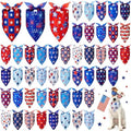 Preboun 50 Pcs Patriotic Dog Bandanas Bulk 4th of July Bandanas for Dogs Triangle Kerchief Scarf Set for Pets Independence Day Costume Photo Props Accessories Pet Shops, 25 Styles(25.6 x 17.7 x 17.7) by Preboun